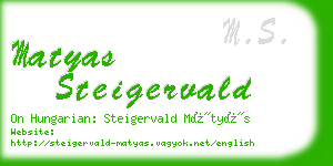 matyas steigervald business card